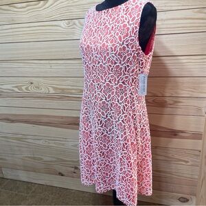 NWT Eva Mendes New York & Co Sleeveless Dress Orange White Lace Plus 16